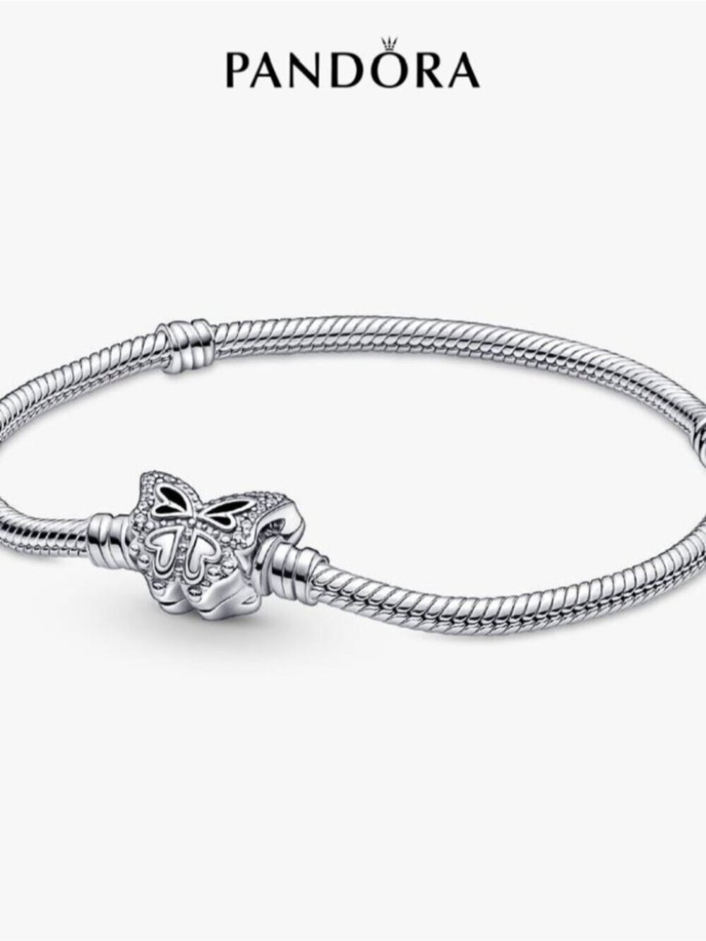 Pandora Butterfly Clasp Snake Chain Bracelet